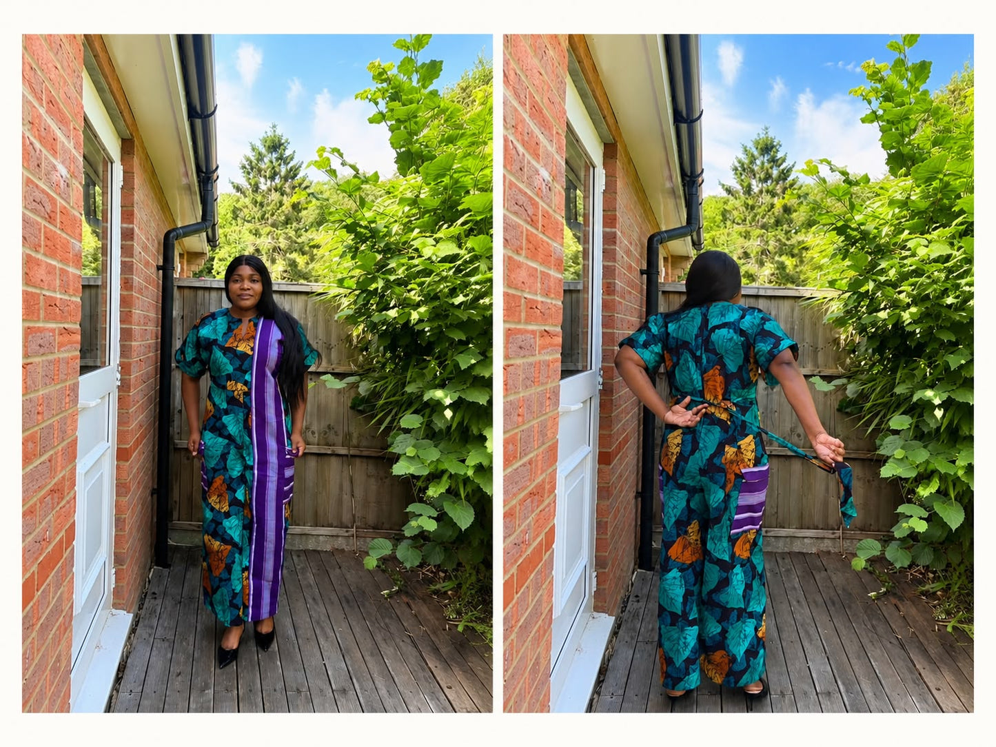 Amara Two-Tone Ankara Print jumpsuit