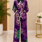 Adire jumpsuit with collar