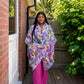 Amara Floral Luxury 2-Piece Kaftan Set – Pink