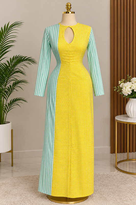 Green and yellow dress