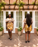 Adire Two Piece Wrap Short set