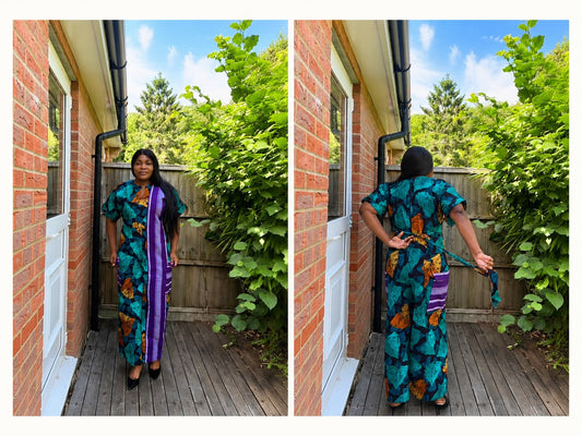Amara Two-Tone Ankara Print jumpsuit