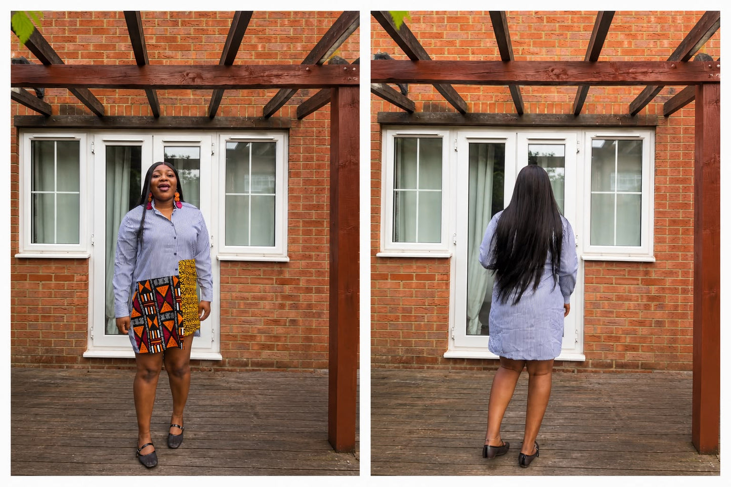 Ankara Patchwork Stripe shirt Dress