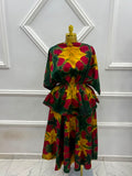 Adire two piece skirt set