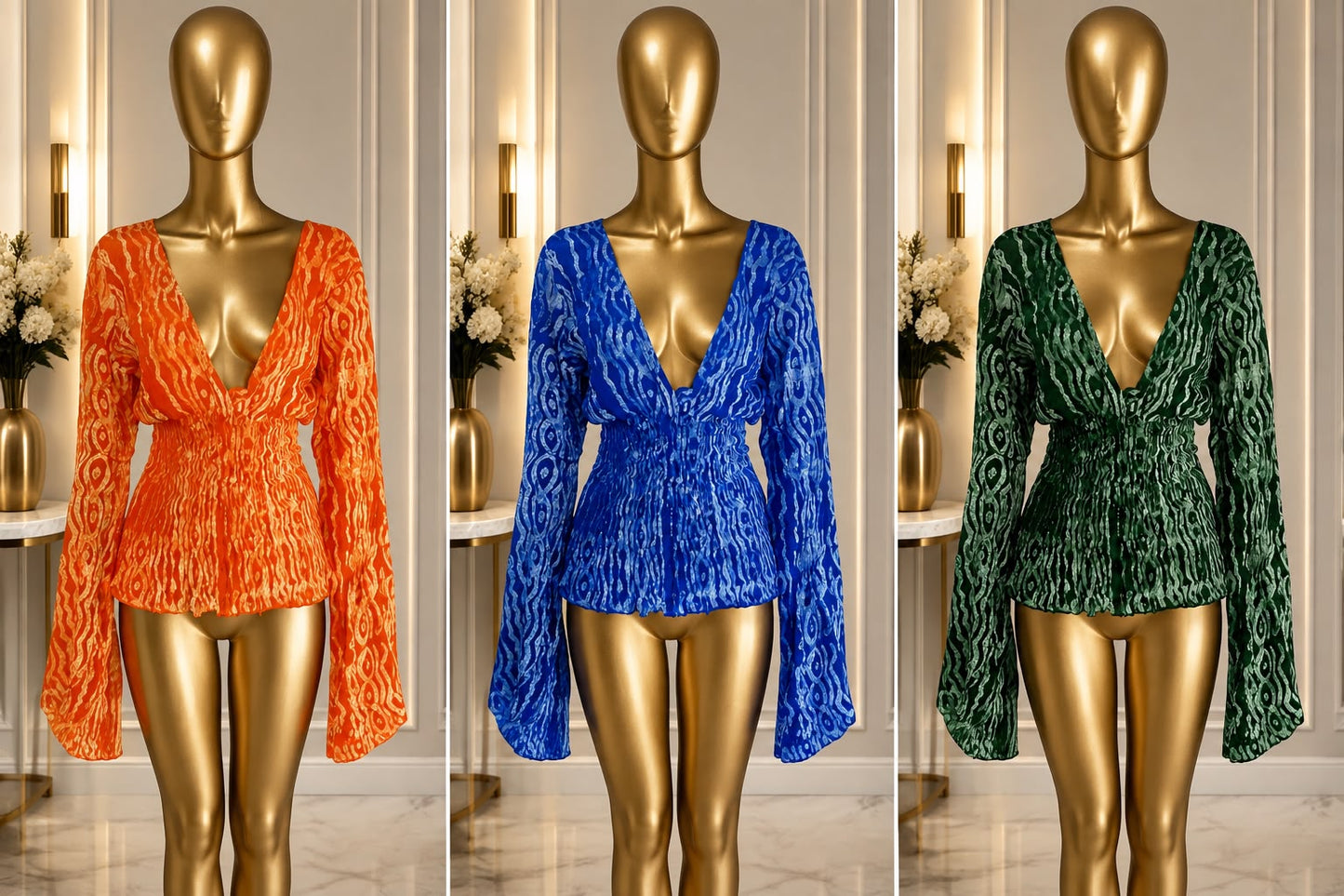 Adire long sleeve top
