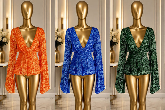 Adire long sleeve top