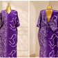 Purple Ankara Bubu with butterfly design at the back