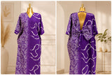 Purple Ankara Bubu with butterfly design at the back