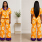 Orange Floral Two piece set